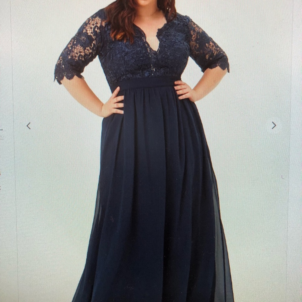 Forever21 navy lace gown